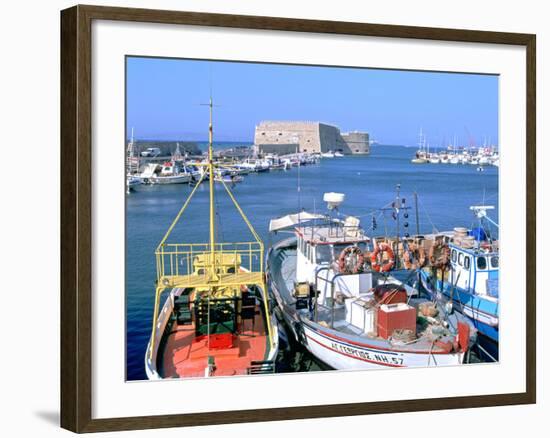 Venetian Harbour and Koules Fortress, Heraklion, Crete, Greece-Peter Thompson-Framed Photographic Print