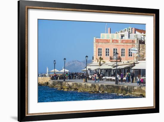 Venetian Harbour of Chania, Crete, Greek Islands, Greece, Europe-Michael Runkel-Framed Photographic Print