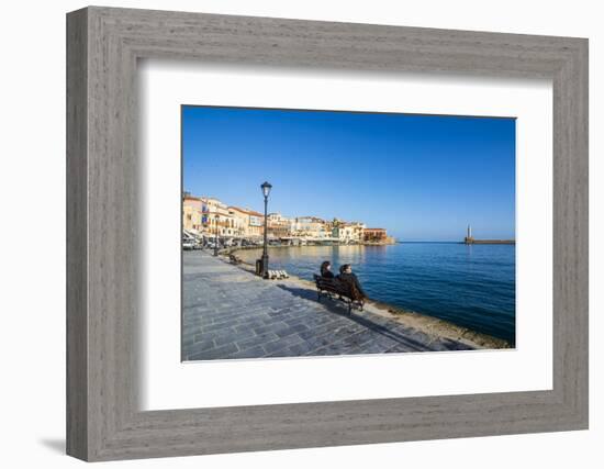 Venetian Harbour of Chania, Crete, Greek Islands, Greece, Europe-Michael Runkel-Framed Photographic Print