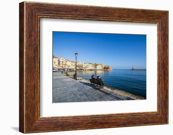 Venetian Harbour of Chania, Crete, Greek Islands, Greece, Europe-Michael Runkel-Framed Photographic Print