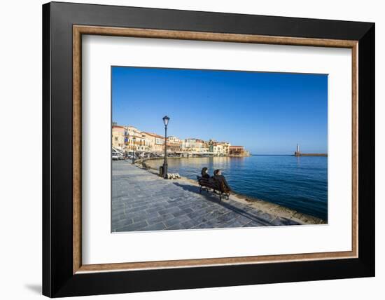 Venetian Harbour of Chania, Crete, Greek Islands, Greece, Europe-Michael Runkel-Framed Photographic Print