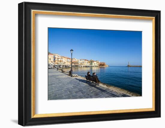 Venetian Harbour of Chania, Crete, Greek Islands, Greece, Europe-Michael Runkel-Framed Photographic Print