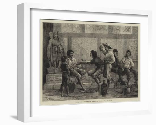 Venetian Idlers, a Sketch Near St Mark's-Walter Jenks Morgan-Framed Giclee Print