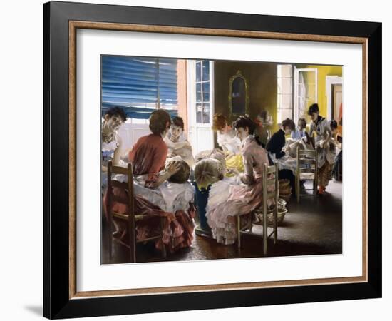 Venetian Lace Makers-Robert Frederick Blum-Framed Giclee Print