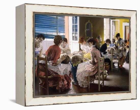 Venetian Lace Makers-Robert Frederick Blum-Framed Premier Image Canvas