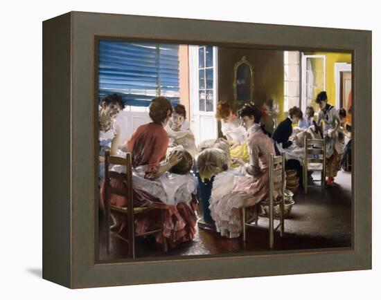 Venetian Lace Makers-Robert Frederick Blum-Framed Premier Image Canvas