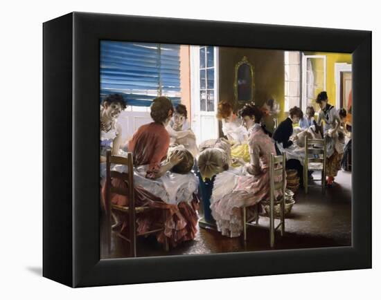 Venetian Lace Makers-Robert Frederick Blum-Framed Premier Image Canvas