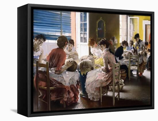 Venetian Lace Makers-Robert Frederick Blum-Framed Premier Image Canvas