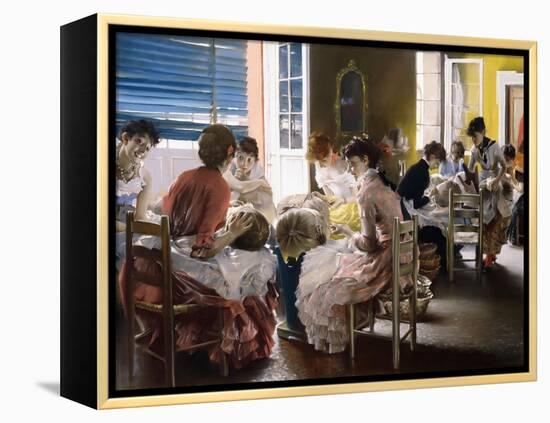 Venetian Lace Makers-Robert Frederick Blum-Framed Premier Image Canvas