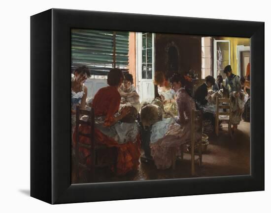Venetian Lacemakers, 1887 (Oil on Canvas)-Robert Frederick Blum-Framed Premier Image Canvas