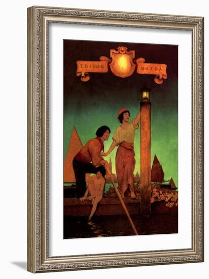 Venetian Lamplighters-Maxfield Parrish-Framed Art Print