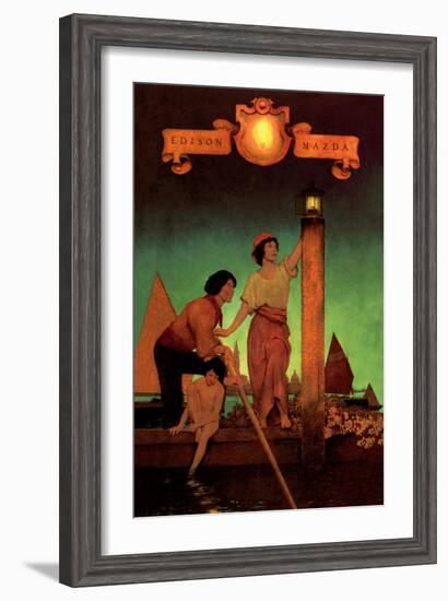 Venetian Lamplighters-Maxfield Parrish-Framed Art Print