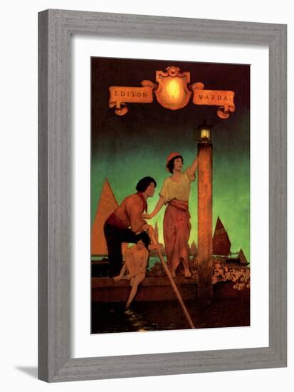 Venetian Lamplighters-Maxfield Parrish-Framed Art Print