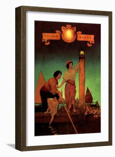 Venetian Lamplighters-Maxfield Parrish-Framed Art Print