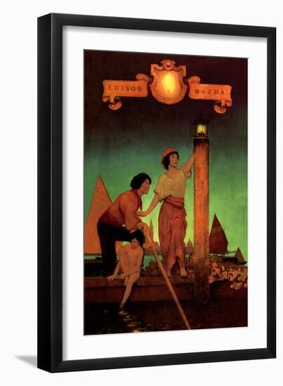 Venetian Lamplighters-Maxfield Parrish-Framed Art Print