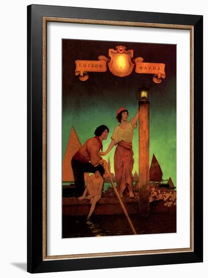 Venetian Lamplighters-Maxfield Parrish-Framed Art Print