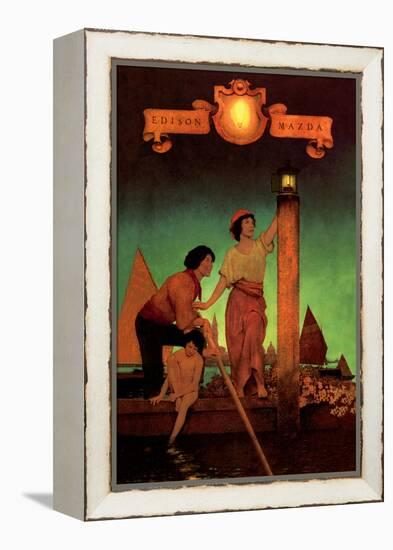 Venetian Lamplighters-Maxfield Parrish-Framed Stretched Canvas