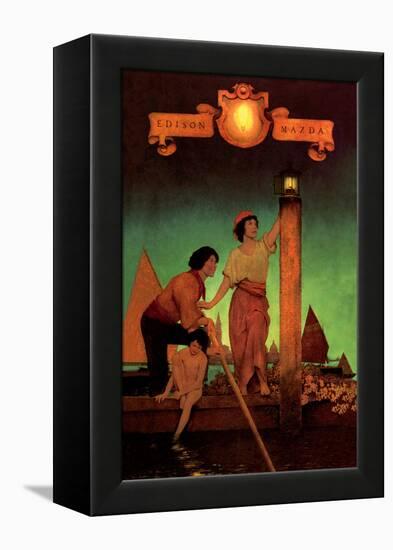 Venetian Lamplighters-Maxfield Parrish-Framed Stretched Canvas