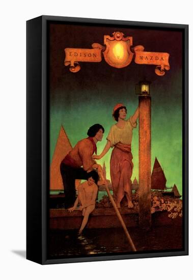 Venetian Lamplighters-Maxfield Parrish-Framed Stretched Canvas