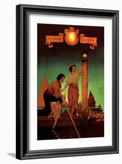 Venetian Lamplighters-Maxfield Parrish-Framed Art Print