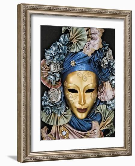 Venetian Paper Mache Mask Worn for Carnivals and Festive Occasions, Venice, Italy-Dennis Flaherty-Framed Photographic Print