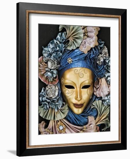 Venetian Paper Mache Mask Worn for Carnivals and Festive Occasions, Venice, Italy-Dennis Flaherty-Framed Photographic Print