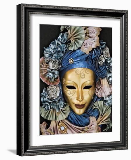 Venetian Paper Mache Mask Worn for Carnivals and Festive Occasions, Venice, Italy-Dennis Flaherty-Framed Photographic Print