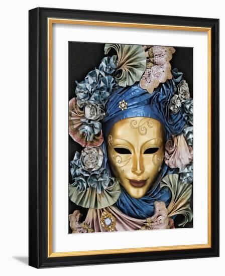 Venetian Paper Mache Mask Worn for Carnivals and Festive Occasions, Venice, Italy-Dennis Flaherty-Framed Photographic Print