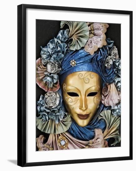 Venetian Paper Mache Mask Worn for Carnivals and Festive Occasions, Venice, Italy-Dennis Flaherty-Framed Photographic Print