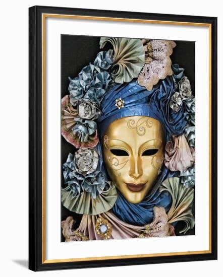 Venetian Paper Mache Mask Worn for Carnivals and Festive Occasions, Venice, Italy-Dennis Flaherty-Framed Photographic Print