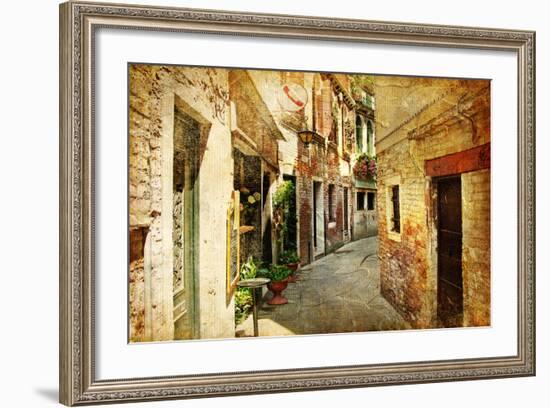 Venetian Streets - Artwork In Painting Style-Maugli-l-Framed Art Print