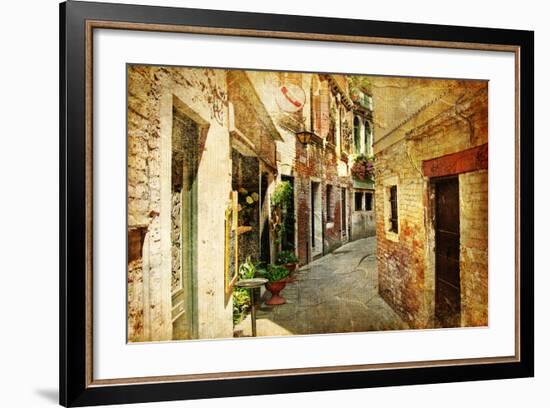 Venetian Streets - Artwork In Painting Style-Maugli-l-Framed Art Print