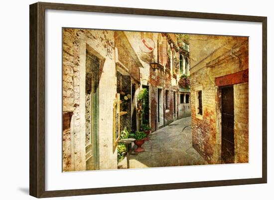 Venetian Streets - Artwork In Painting Style-Maugli-l-Framed Art Print