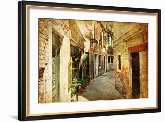 Venetian Streets - Artwork In Painting Style-Maugli-l-Framed Art Print