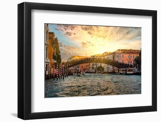 Venetian Sunlight - Accademia Bridge at Sunset-Philippe HUGONNARD-Framed Photographic Print