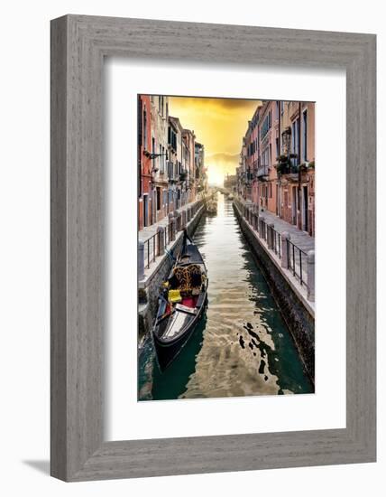 Venetian Sunlight - Along the Canal-Philippe HUGONNARD-Framed Photographic Print