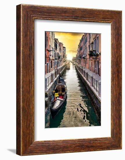 Venetian Sunlight - Along the Canal-Philippe HUGONNARD-Framed Photographic Print