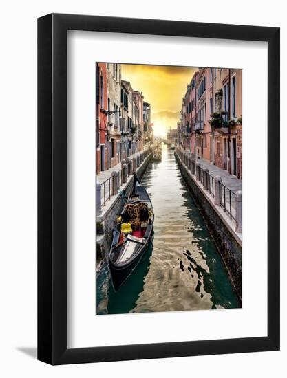 Venetian Sunlight - Along the Canal-Philippe HUGONNARD-Framed Photographic Print