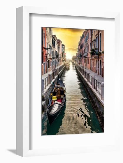 Venetian Sunlight - Along the Canal-Philippe HUGONNARD-Framed Photographic Print