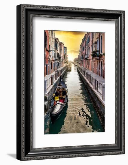 Venetian Sunlight - Along the Canal-Philippe HUGONNARD-Framed Photographic Print