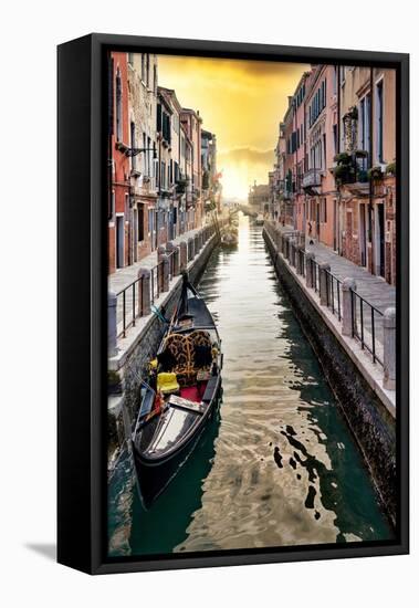 Venetian Sunlight - Along the Canal-Philippe HUGONNARD-Framed Premier Image Canvas