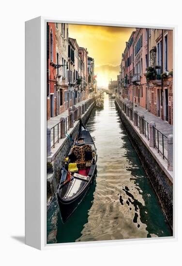 Venetian Sunlight - Along the Canal-Philippe HUGONNARD-Framed Premier Image Canvas