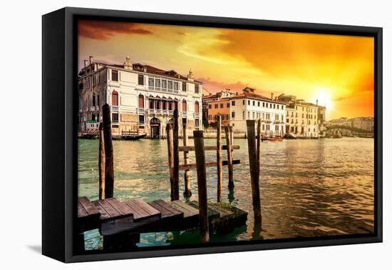 Venetian Sunlight - Blazing Sunset on Grand Canal-Philippe HUGONNARD-Framed Premier Image Canvas