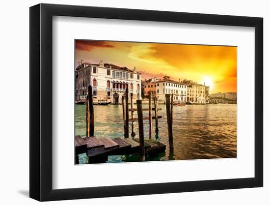 Venetian Sunlight - Blazing Sunset on Grand Canal-Philippe HUGONNARD-Framed Photographic Print