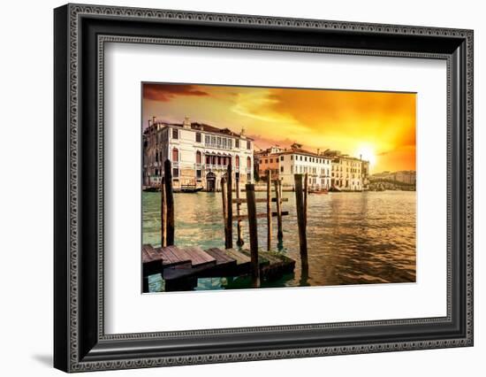 Venetian Sunlight - Blazing Sunset on Grand Canal-Philippe HUGONNARD-Framed Photographic Print