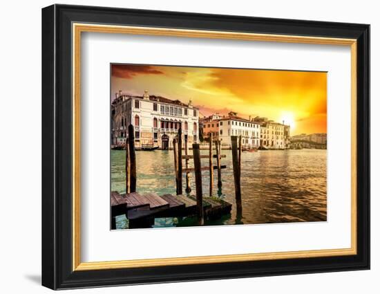 Venetian Sunlight - Blazing Sunset on Grand Canal-Philippe HUGONNARD-Framed Photographic Print