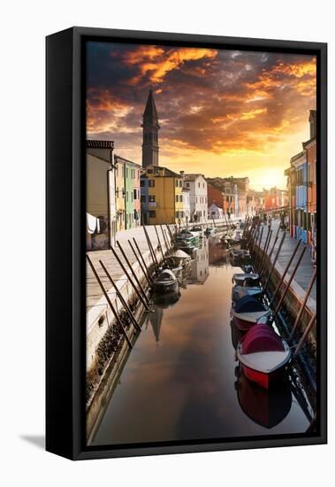 Venetian Sunlight - Burano Sunset-Philippe HUGONNARD-Framed Premier Image Canvas