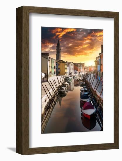 Venetian Sunlight - Burano Sunset-Philippe HUGONNARD-Framed Photographic Print