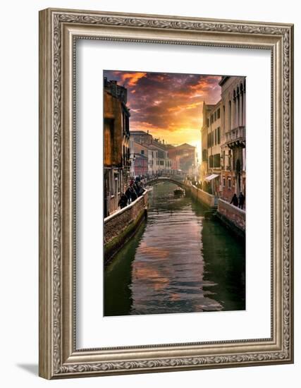 Venetian Sunlight - Canal Golden Hour-Philippe HUGONNARD-Framed Photographic Print