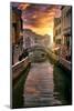 Venetian Sunlight - Canal Golden Hour-Philippe HUGONNARD-Mounted Photographic Print